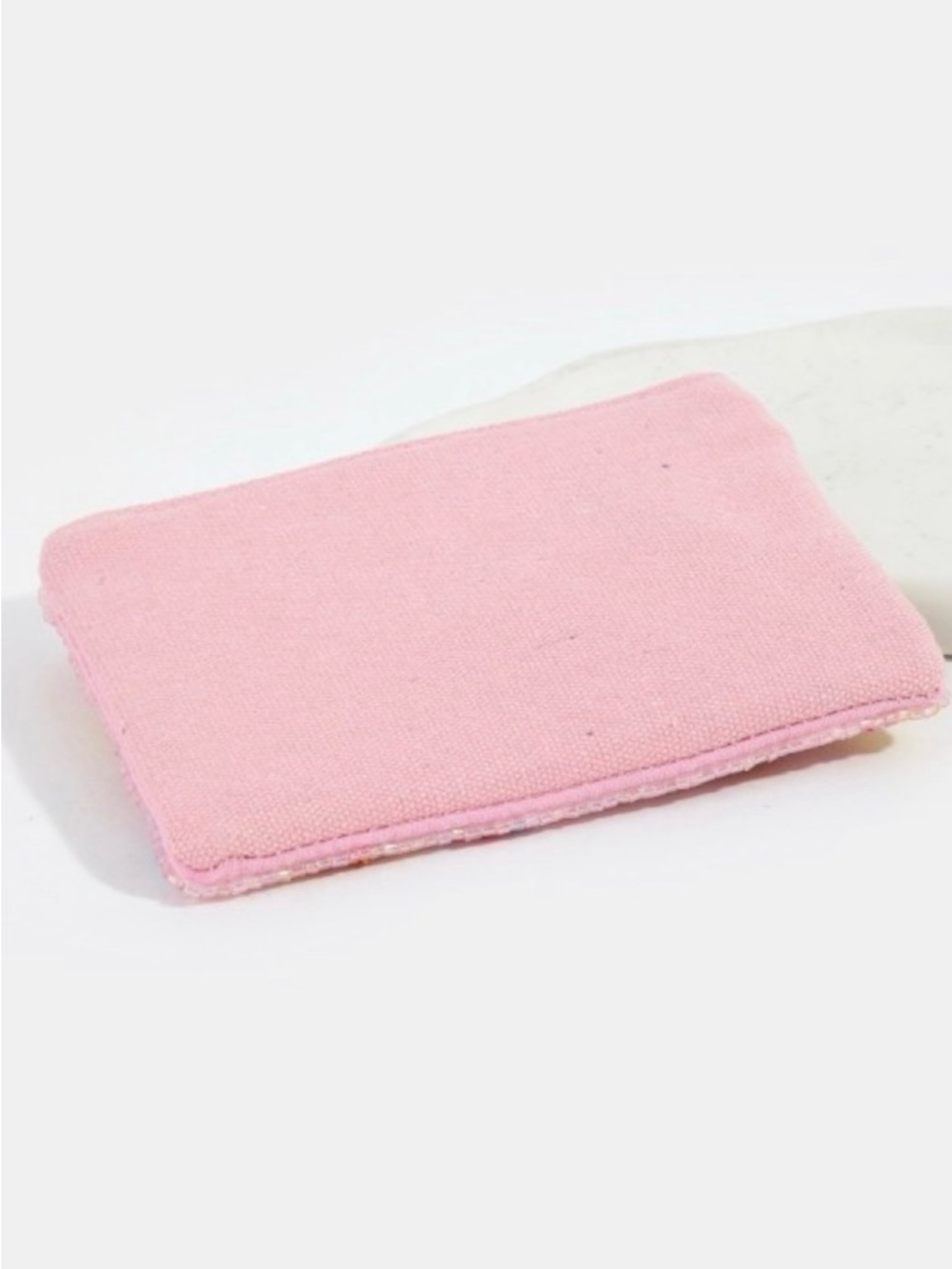 Beaded Heart Zip Pouch - Pink Multicolor - Picture 3 of 5